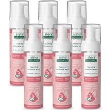 Aleva Naturals Foaming Intimate Wash, Cleanses & Refreshes Women's Intimate Areas, pH Balanced, Natural & Organic Formula, Economy Pack - 6x200ml, Clear, 37882