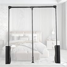 Heavy Duty Pull Down Closet Rod, Aluminium Retractable Cabinet Rail Lifter Clothes Hanger Liftable Clothing Finishing Rack, Adjustable Width Extendable Wardrobe Lift Pull Down Closet Rod(830-1150cm)