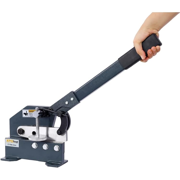 Industrial Sheet Metal Plate Shear, Professional Grade Manual Hand Shear with Mounting Base & Workbench Mount, Heavy Duty Manual Hand Cutter for Steel Plates and Rods