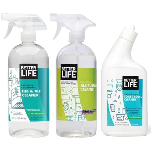 Better Life Bathroom Cleaner 32 Oz 1 Pack  All Purpose Cleaner 32 Oz 1 Pack  Toilet Bowl Cleaner 24 Oz 1 Pack