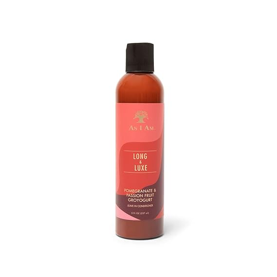 As I Am Long and Luxe GroYogurt Leave-In Conditioner - 8 Ounce - with Yogurt, Pomegranate, Passion Fruit - Moisturizes & Hydrates Curls