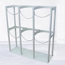 Oxygen Tank Holder Acetylene Tank Storage Rack with 2 Hinges, Oxygen Tank Cylinder Holder Rack Stand Mount Floor, E Cylinder Carrier w/Powder-Coated Finish(White,W 90cm(35 3/8"))