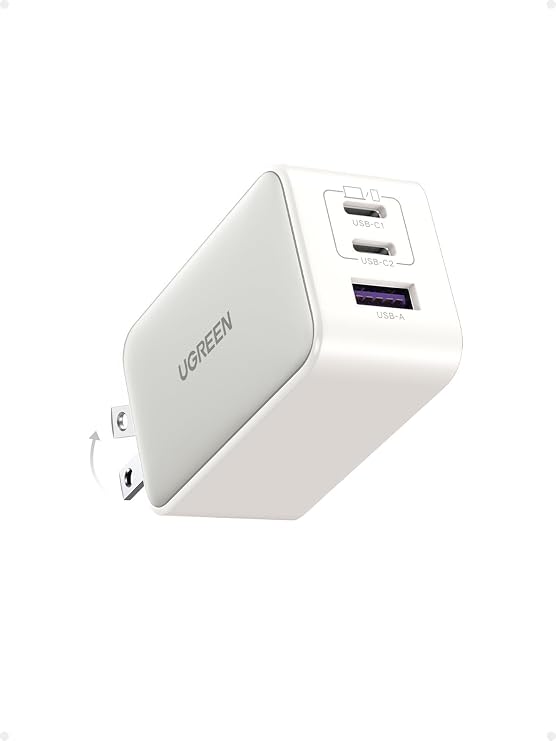 UGREEN Nexode 65W USB C Charger Block, 3-Port Wall Charger Fast Charging