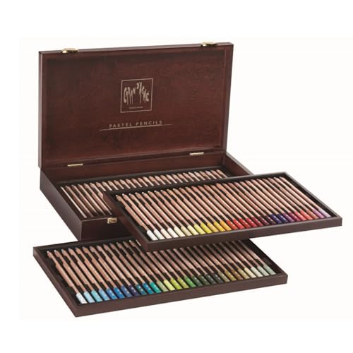 Caran Dache Set of 84 Pastel Pencils In A Wood Box 788.484