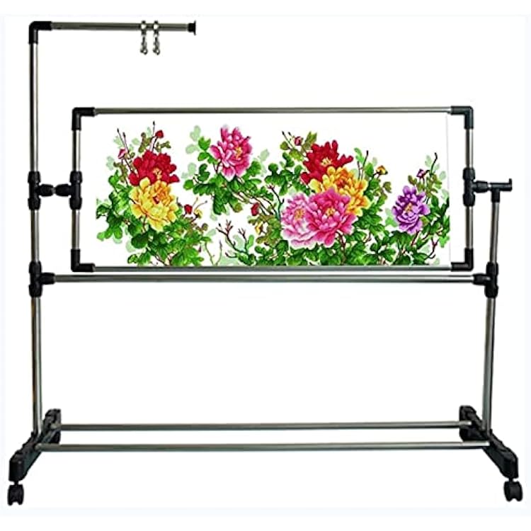 Adjustable Embroidery Stand - Needlework Floor Frame for Art Craft Sewing Holder, Height Adjustable Cross Stitch Craft Stand, Standing Embroidery Lap Table.