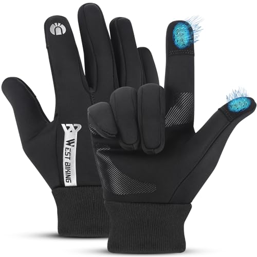 West Biking Kids Winter Gloves Touchscreen Cycling Gloves Windproof Thermal Non-Slip Sports Kids Glove Cold Weather Mittens for Cycling Bike Riding Hiking Outdoor Boys Girls