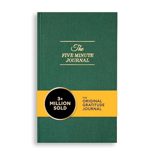 Intelligent Change The Five Minute Journal, Original Daily Gratitude 2025, Reflection Manifestation for Mindfulness, Undated Daily with Gold Foiling, Plastic-Free, Green