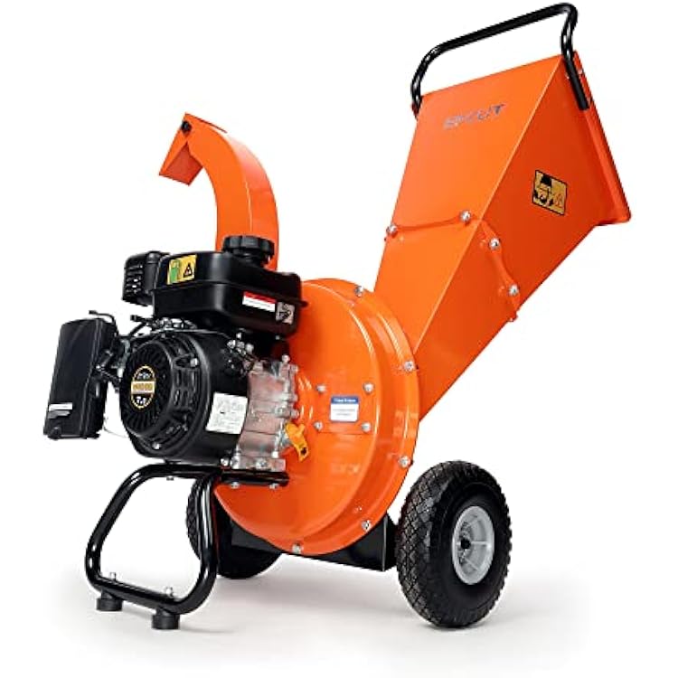 C30 Wood Chipper Shredder Mulcher 7 HP 212cc Heavy Duty Rotor Engine Gas Powered 3 inch Max Wood Diameter Capacity 20:1 Reduction Ratio