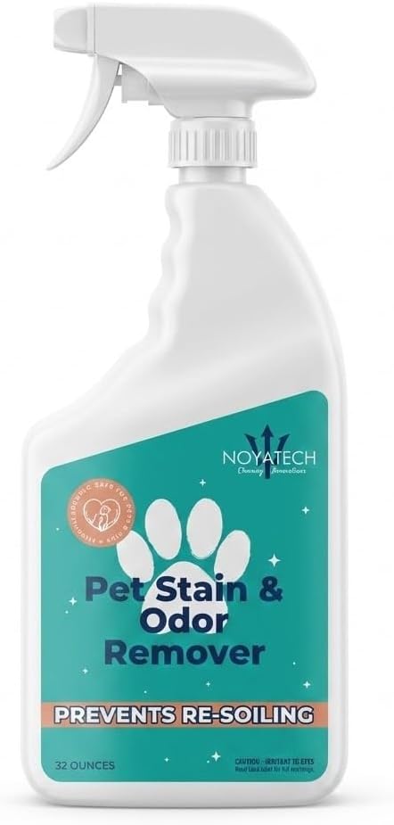 NOYATECH Pet Stain & Odor Remover Fast-Acting Enzyme Cleaner for Dog & Cat Urine | Safe for Carpet, Couch, Turf, Tile & More | Non-Toxic, Kid & Pet Safe Spray