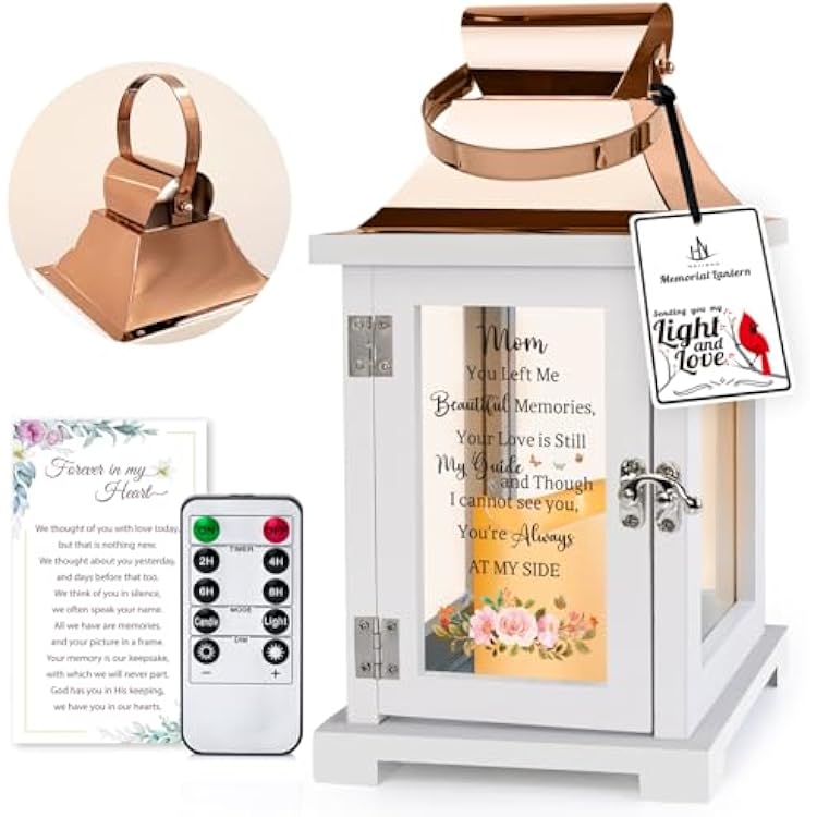Memorial Lantern with Remote, Bereavement Sympathy Gifts for Loss of Loved One Memorial Gifts for Loss of Mother Remembrance Gifts Thoughtful Funeral Gifts