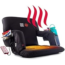 POP Design The Original Hot Seat, Portable Heated Stadium Seat for Bleachers, Reclining Arm and Back Support, Thick Cushion (USB Battery Not Included)