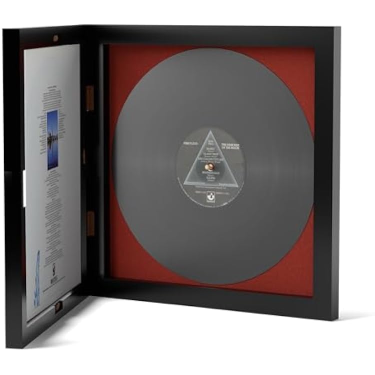 Rustic State Vinyl Record Frame with Front Cover for Album Cover Display and Vinyl Frame Display - Vinyl Record Frames for the Wall Display for 7 to 12 Inch LP - Black