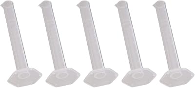 Othmro 5Pcs Measuring Graduated Cylinders 10ml Lab Cylinders Plastic Graduated Cylinders Labs Liquid Measuring Cups Measuring Cylinders for Science Lab Test Tube Beakers Clear Hex Base