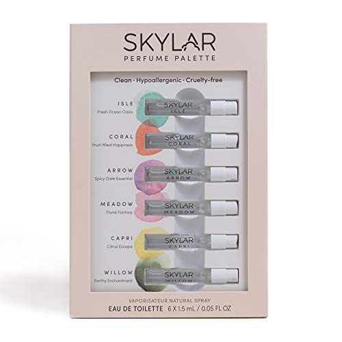 Perfume Palette By Skylar - 6 Signature Fragrances in 1 Convenient Travel-Sized Discovery Kit - Paraben-Free, Phthalate-Free, Vegan, and Cruelty-Free 6 x 1.5 mL  0.05 fl oz