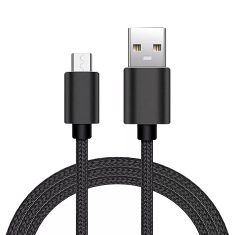 Braided USB Cable Charging Cord/Charger Power Lead Wire Compatible with Launch Tech Creader X431 V+ OBD2 Reader/Black / (3m / 9.9ft)