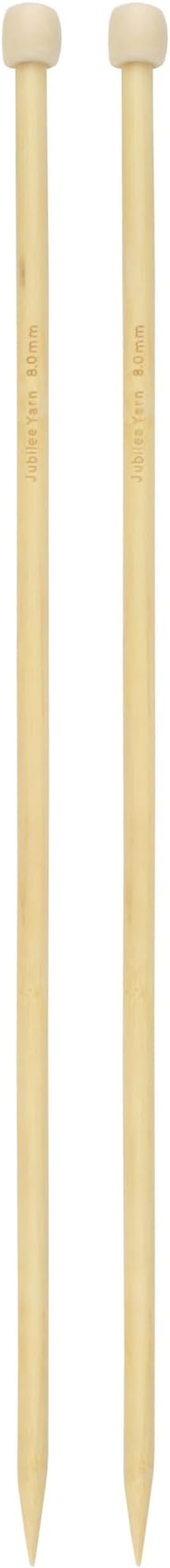 JubileeYarn Jumbo Bamboo Knitting Needles - US 11 (8mm) - 16" Long - 1 Pair