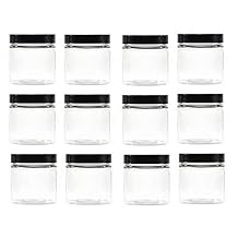 Clear 4 Oz Glass Jar Black Lid - Pack of 12