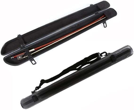 Vetimobato Hard Shell Bow Case for 2pcs Violin/Viola/Cello Bows with Adjustable Shoulder Strap and Handle, Strong Lightweight Protection, Black