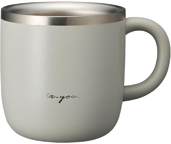 White Tea Special Mug Doshisha Mug, White Tea Specialty, 320ml, Warmth Activation, Countermeasures for Coldness, Heat Absorption Structure, Gray ON℃ZONE Ondo Zone