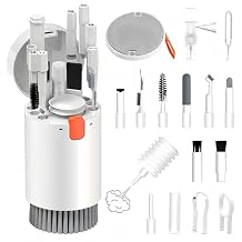 Laptop Phone Screen Cleaner Kit, Computer Keyboard Cleaning Kit, 20 in 1 Electronic Cleaning Kit with Brush and Spray Bottle for Airpods, Earbud, iPad, iPhone, Camera, Computer Cleaner (White)