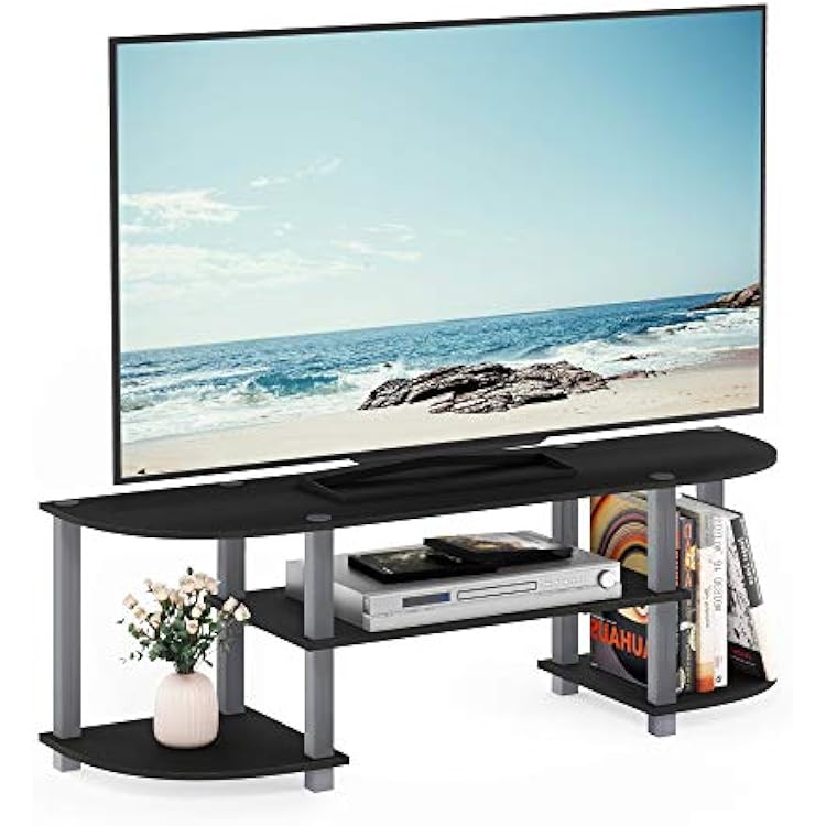 Furinno Turn-S-Tube Wide TV Entertainment Center, BlackGrey