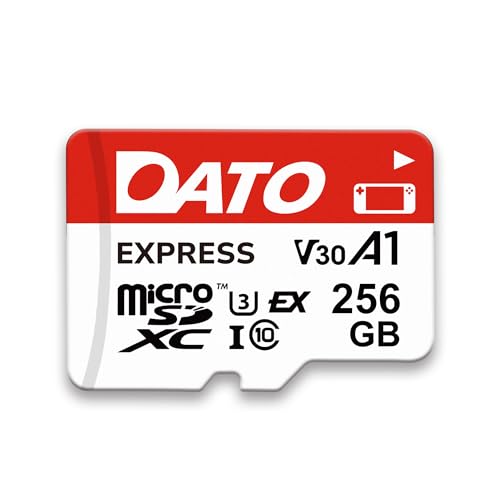 DATO Express 256GB microSDXCEX Memory Card PCIe Gen3x1 NVMe UHS-I C10 U3 V30 A1 4K8K UHD Up to 800700 MBs Compatible with Gen Gaming Consoles Witch 2 Action Cameras Drones 360 Cameras