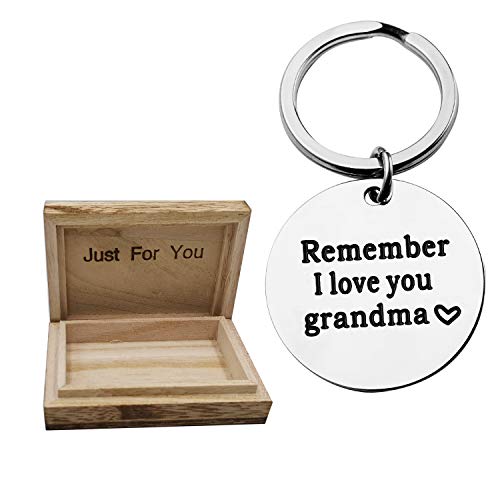 SANNYRA Grandma Gift Keychain Remember I Love You Grandma Jewelry for Grandma Grandmother Gifts from Granddaughter Grandson for Grandma
