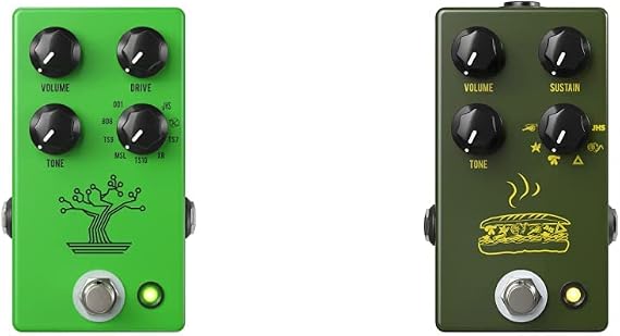 JHS Pedals Bonsai 9-Way Screamer Overdrive Guitar Effects Pedal, Green & Muffuletta Fuzz, Army Green, (MFG)