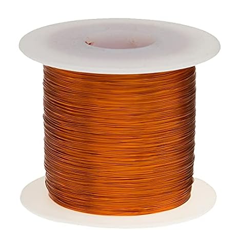 Magnet Wire, 240C, Heavy Build Enameled Copper Wire, 26 AWG, 1.0 lb, 1258' Length, 0.0182" Diameter, Natural