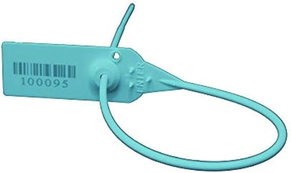 Plastic Seal Pull Tight HD, 200 Pcs 19" (50 cms.), Green, Correlative Numbered, Barcode, Adjustable, with Metal Insert (High Security Seal), BFSEAL Free & Quick Delivery