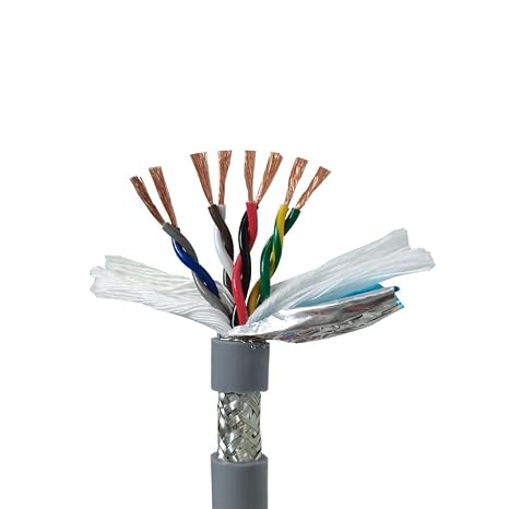 Shielded Wire Twisted Pair Cable， pvc Insulated Drag Chain Cable 24-17 AWG 2-8 Cores 1 Meter Twisted Pair Shielded(24 Awg 0.2mm,4 Cores 1Meter)