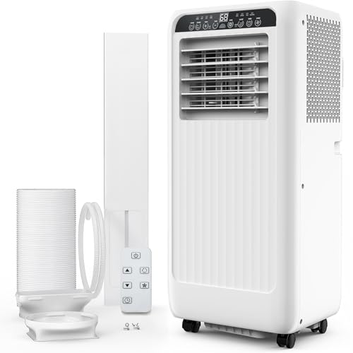 8000 BTU Portable Air Conditioners, 3 in-1 Portable AC Unit Up to 350 Sq.Ft with Dehumidifier, Quiet Air Conditioner with Remote Control, Fast Cool, 24H Timer, Bedroom, Office, Apartments, Black