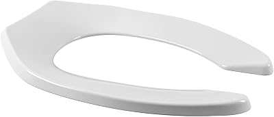 Winfield Heavy Duty Elongated Open Front Toilet Seat with Hassle-Free Installation Kit, Easy Clean Hinges, Commercial Grade Toilet Seat for American Standard, Kohler, Toto Toilet, White