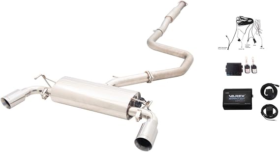 XFORCE ESHY30NVKCS 3" Cat-Back Exhaust System with VAREX Muffler for 2018+ Hyundai Veloster N/I30N; 304 Stainless Steel Pipework with Polished Muffler and Dual 3.5" Double Wall Tips
