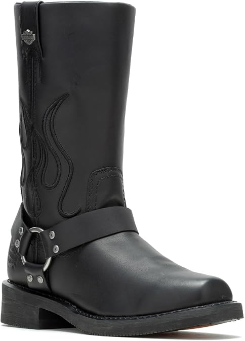 Harley-Davidson Men's Hustin Black Motorcycle Harness Boots, D96310