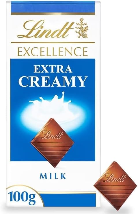 Excellence Chocolate Bar Range – Premium Swiss Chocolate Gift For Any Occasion (Lindt Excellence Extra Creamy Milk Chocolate Bar 100G)