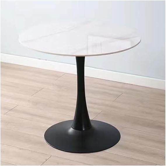 Modern Marble Bistro Dining Table with Metal Base 80cm Round Kitchen Table for 4 Seater Dinner Ideal for Kitchen Dining Room Living Room Stylish Furniture for Home Décor