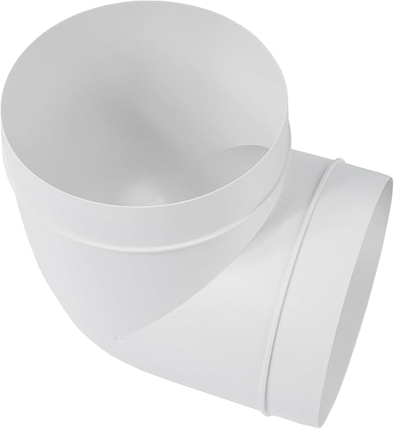 90 Degree 6 Inch Duct Connector. Easy to Mount for Flex or Straight Pipe. Connect Straight Duct with Flex Duct in 90 Degrees - HVAC Heating Cooling Kitchen and Bathroom Applications