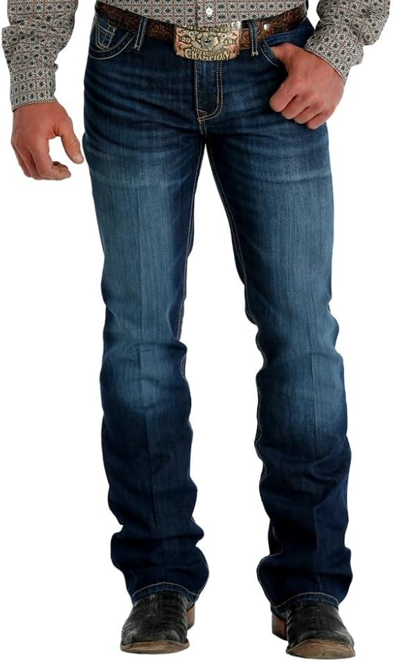 Cinch Western Jeans Mens Ian Slim Bootcut 40 x 34 Dark Wash MB58036001