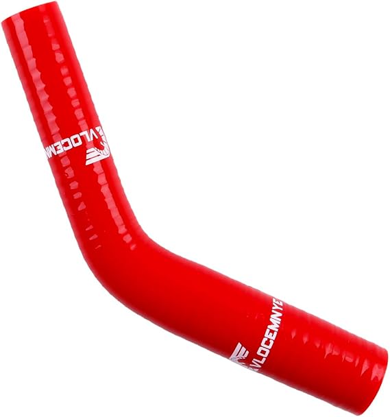 Silicone 45 degree reduce Elbow hose,ID 1 4/7"(40mm)-2"(50mm) inch,Length 4 inch (102mm),4-Ply(5.4mm) Reinforced Turbo/Intercooler/Intake Piping Coupler Industrial Hydraulic Hose Red