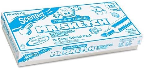 Mr. Sketch Scented Watercolor Markers, 12 Color School Pack (SAN02016) Category: Art Markers