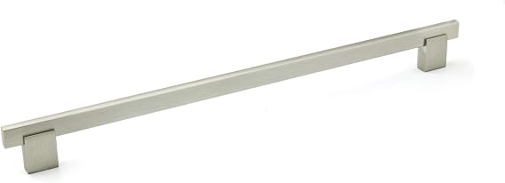 Richelieu Hardware BP905256195 Madison Collection 10 1/8-inch (256 mm) Center-to-Center Brushed Nickel Modern Rectangular Cabinet and Drawer Bar Pull Handle for Kitchen, Bathroom, and Furniture