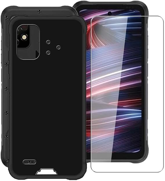 Phone Case for Umidigi Bison 2 Pro (6.5") with 1 X Tempered Glass Screen Protector, Black Soft Silicone Anti-Drop Cover Flexible TPU Bumper Protective Case for Umidigi Bison 2 Pro - Black