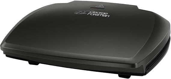 George Foreman Large Electric Grill [Non stick, Healthy, Griddle, Toastie, Hot plate, Panini, BBQ, Energy saving, Vertical storage, Easy clean, Drip tray, Ready to cook light] Black, 2400W 23440 [Energy Class A]