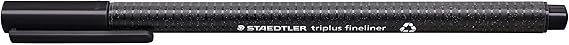 Staedtler Triplus Fineliner Pens, 0.3mm, Black, Pack of 10 334-9