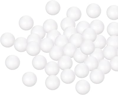 DMiotech 50 Pack 1.4 Inch Foam Balls Polystyrene Round Solid Foam Ball White for DIY Crafts, Arts, Party Decoration