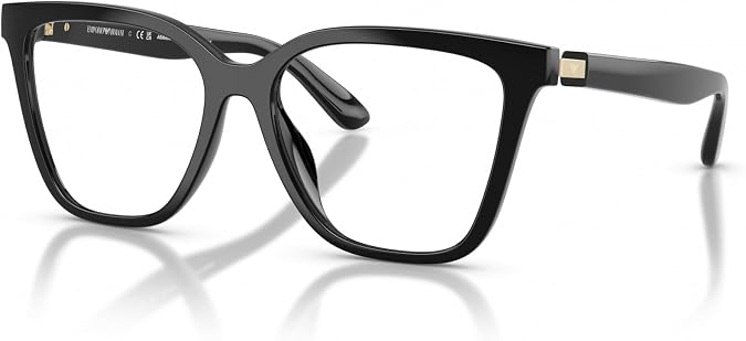 Emporio Armani EA4254U Universal Fit Prescription Eyewear Frames, Shiny Black/Grey/Dark Grey, 52 mm