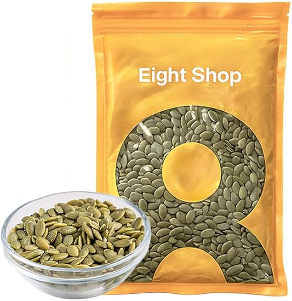 Eight Shop Pumpkin Seeds, Unroasted, 17.6 oz 500 g, Pumpkin Seeds, Roasted, Unsalted, Additive-Free