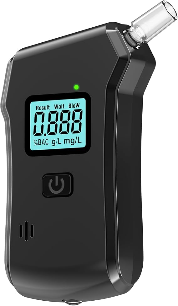 Breathalyzer, Breathalyzers for Alcohol with LCD Digital Display, Portable Alcohol Breathalyzer Tester Home and Party Use with 5 Mouthpieces
