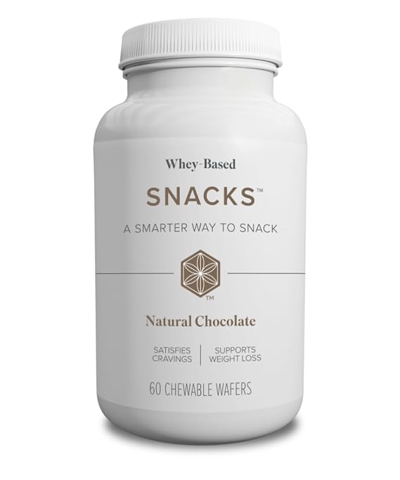 Isagenix Snacks, Whey-Based Chewable Wafers, Natural Chocolate, 60 Count
